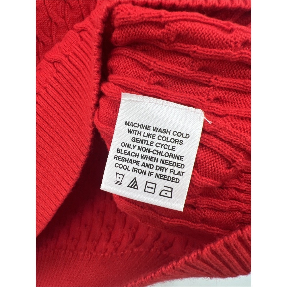 Kate Hill Red Short Sleeve Cable Knit Top Sweater RN 123455 XL - Picture 4 of 8